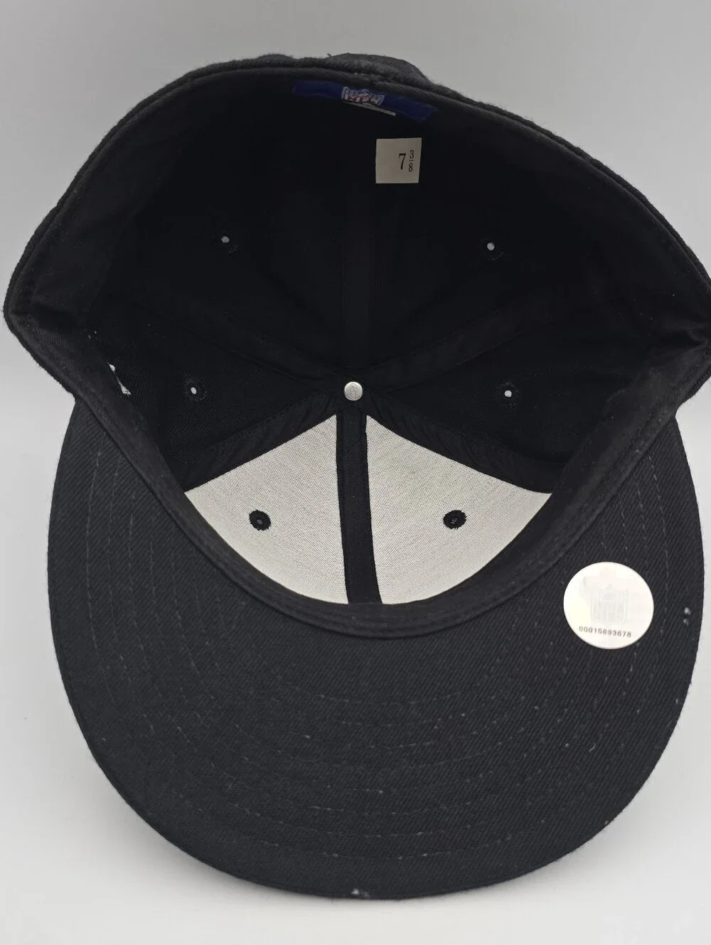 Reebok NFL Oakland/Las Vegas Raiders All Black Wool Fitted Hat Size 7 3/8